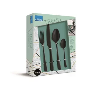 AUSTIN Komplet 24 sztućców na 6 osób VIN CZARNY