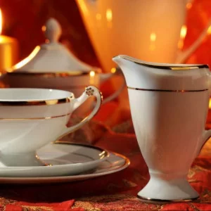 Serwis do kawy i herbaty Ćmielów - EMPIRE Królewskie Złoto | 6-osobowy 15 elementów