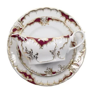 Serwis obiadowy Ćmielów - ROCOCO Purpura | 12-osobowy 45 elementów