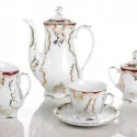 Serwis do kawy i herbaty Ćmielów - ROCOCO Purpura | 12-osobowy 39 elementów