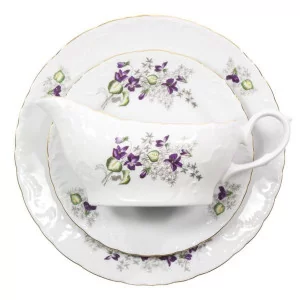 Serwis obiadowy Ćmielów - ROCOCO Fiołek | 12-osobowy 45 elementów