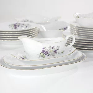 Serwis obiadowy Ćmielów - ROCOCO Fiołek | 12-osobowy 45 elementów