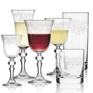 Komplet 36 kieliszków i szklanek KRISTA DECO