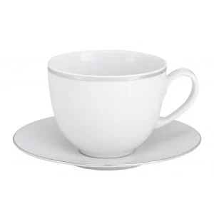 Filiżanka 400ml ze spodkiem Karolina - ZEN Platynowy