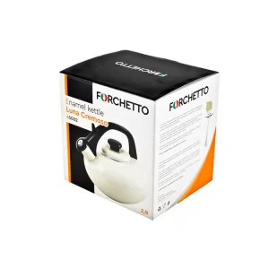 Czajnik emaliowany 2,5l kremowy Forchetto - Luna