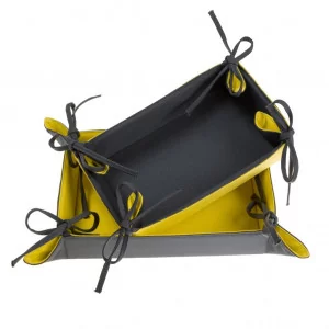 Koszyk na pieczywo duży szaro-żółty