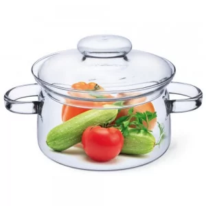 Garnek szklany z pokrywką 2 litry Simax Nyko