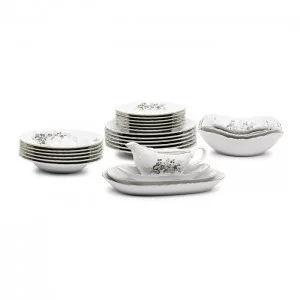 Serwis obiadowy Ćmielów - ROCOCO Fiołek | 12-osobowy 45 elementów