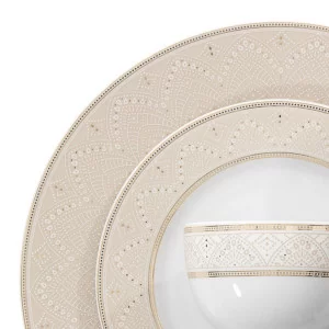 Serwis obiadowy Ćmielów - YVONNE Lea Złota | 12-osobowy 44 elementy
