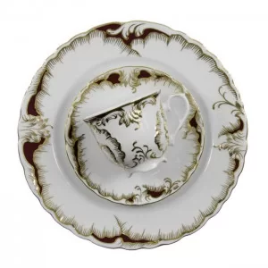 Serwis do kawy i herbaty Ćmielów - ROCOCO Purpura | 12-osobowy 39 elementów