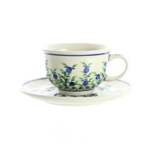 Filiżanka ze spodkiem 220 ml Bolesławiec - 1208 Jagody | gatunek 1