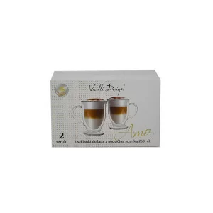 Komplet 2 szklanek do latte z podwójną ścianką 250 ml Vialli Design - Amo