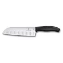Nóż uniwersalny SANTOKU Ryflowany17 cm Victorinox - SWISS CLASSIC |czarny