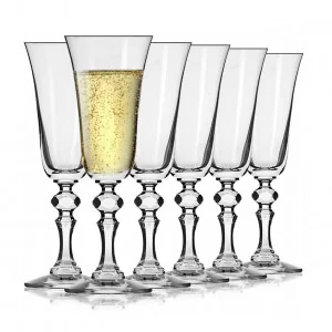 KRISTA Kieliszki do szampana 150 ml | komplet 6 sztuk