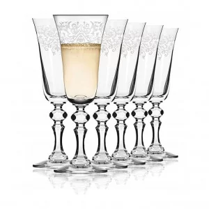 KRISTA DECO Kieliszki do szampana 150 ml | komplet 6 sztuk