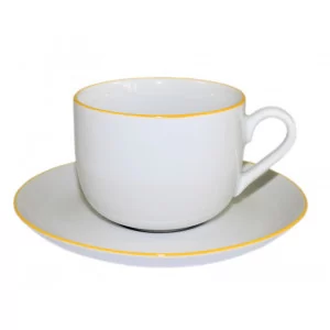 NORA Filiżanka ze spodkiem 450 ml/18 cm Żółta Linia