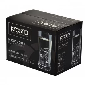 MIXOLOGY Szklanki wysokie do napojów 300 ml| komplet 6 sztuk