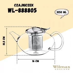 Dzbanek do zaparzania herbaty 1050ml Wilmax - Thermo Glass