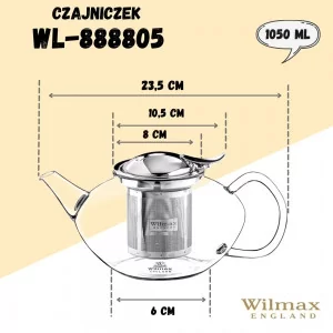 Dzbanek do zaparzania herbaty 1050ml Wilmax - Thermo Glass