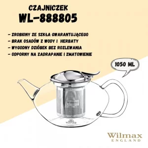 Dzbanek do zaparzania herbaty 1050ml Wilmax - Thermo Glass