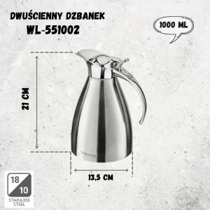 Dzbanek próżniowy dwuścienny 1000 ml Wilmax