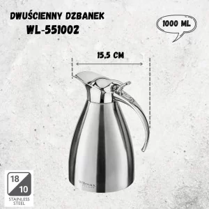 Dzbanek próżniowy dwuścienny 1000 ml Wilmax