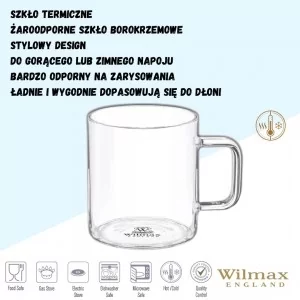 Kubek żaroodporny 400 ml Wilamx - Thermo Glass