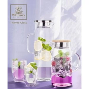 Dzbanek żaroodporny z metalową pokrywką 1000 ml Wilmax - Thermo Glass