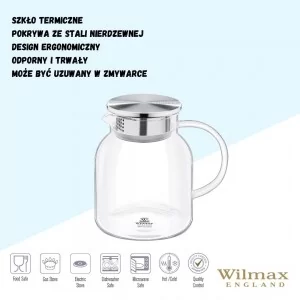 Dzbanek żaroodporny z metalową pokrywką 1000 ml Wilmax