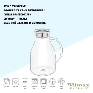 Dzbanek żaroodporny z metalową pokrywką 2500 ml Wilmax