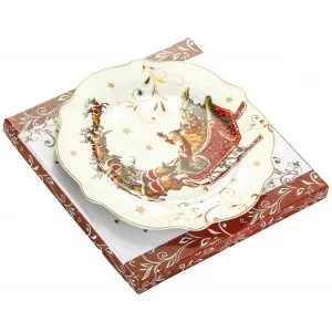 Talerz Świąteczny z Mikołajem w saniach 27 cm - Marco Polo