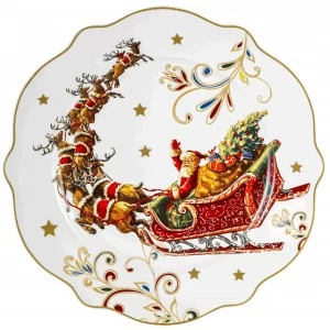 Talerz Świąteczny z Mikołajem w saniach 27 cm - Marco Polo