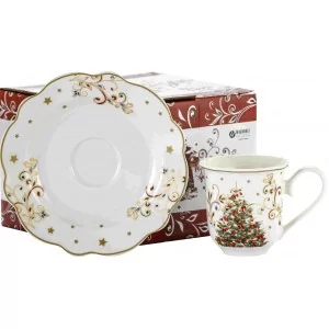 Komplet 2 filiżanek do espresso z Choinką|555-7129