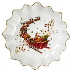 Patera z Mikołajem w saniach 24 cm