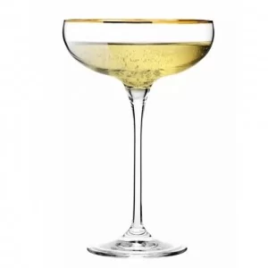 Kieliszki płaskie do szampana 240ml (6 szt.) Krosno - Harmony Gold