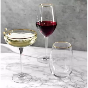 Kieliszki do wina czerwonego 300 ml (6 szt.) Krosno - Splendour Gold