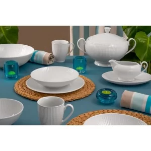 Serwis obiadowy na 12 osób (44el.) Chodzież - Dalia C001 Biała