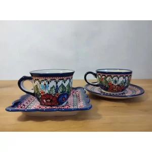 Filiżanka ze spodkiem 210ml/16cm dek. 149art- Bolesławiec