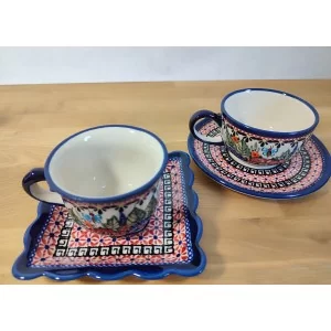 Filiżanka ze spodkiem 210ml/16cm dek. 149art- Bolesławiec