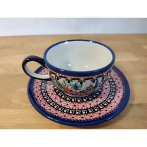 Filiżanka ze spodkiem 210ml/16cm dek. 149art- Bolesławiec