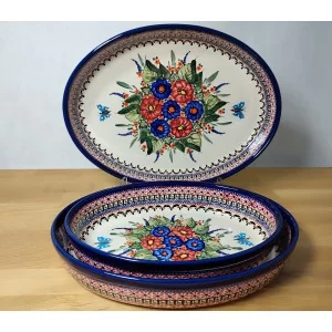 Półmisek owalny 35,5cm dek. 149art - Bolesławiec