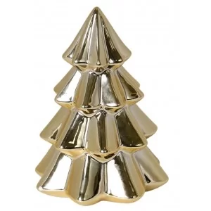 Figurka Choinka Ceramiczna Złota 16 cm