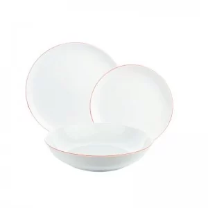 Komplet talerzy na 6 osób (18 el.) Bogucice - Base Red 1243