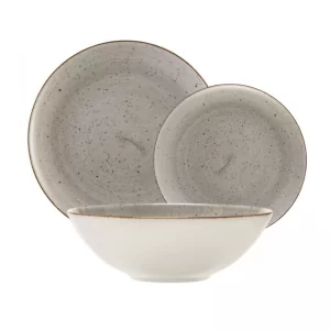 Komplet talerzy na 6 osób (18 el) Lubiana - Boss Szary 6630Z