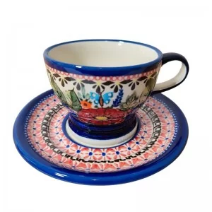 Filiżanka ze spodkiem 250ml dek. 149art - Bolesławiec