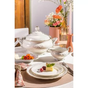 Serwis obiadowy na 12 osób (40el.) Chodzież - Fryderyka Ivory Złota Linia 3617