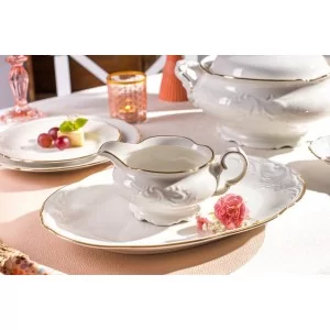 Serwis obiadowy na 12 osób (40el.) Chodzież - Fryderyka Ivory Złota Linia 3617