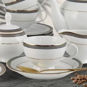 Garnitur do kawy na 6 osób / 21 el Bogucice - Ofelia Gold