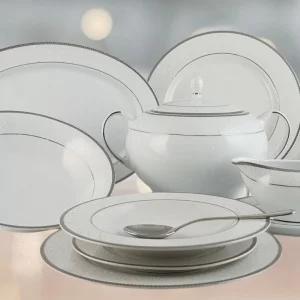 Serwis obiadowy na 12 osób (42el.) Bogucice - New Hollis Platin