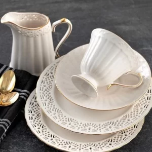Garnitur do herbaty na 6 osób (21el) Villa Italia - Clara Gold Ivory